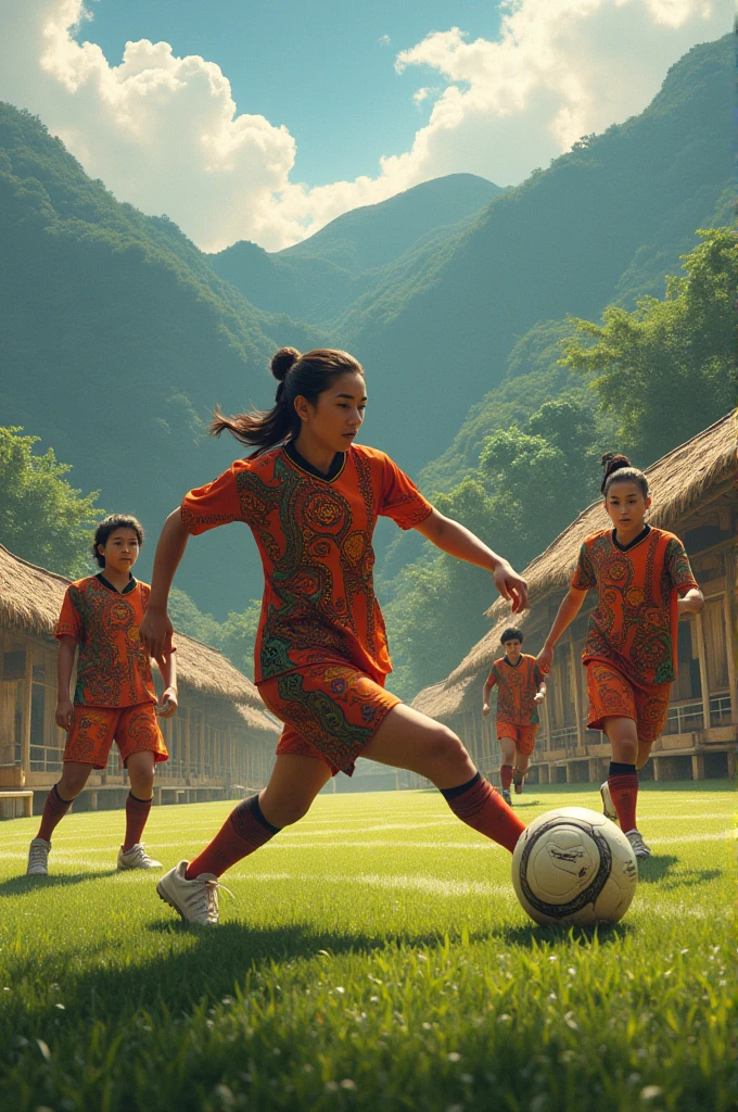 Image of a woman from Huancavelica playing soccer