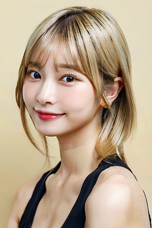 best quality, masterpiece, highres, (detailed:1.4), 1 girl, blonde hair, (tanned skin:1.4), extremally thin eyebrows , gyaru,thick bluish eyeshadow, thick black eyeliner, Highlighted eyes with eyeliner, false eyelashes,congident smile,enjoy,look at viewer,japanese city,standing