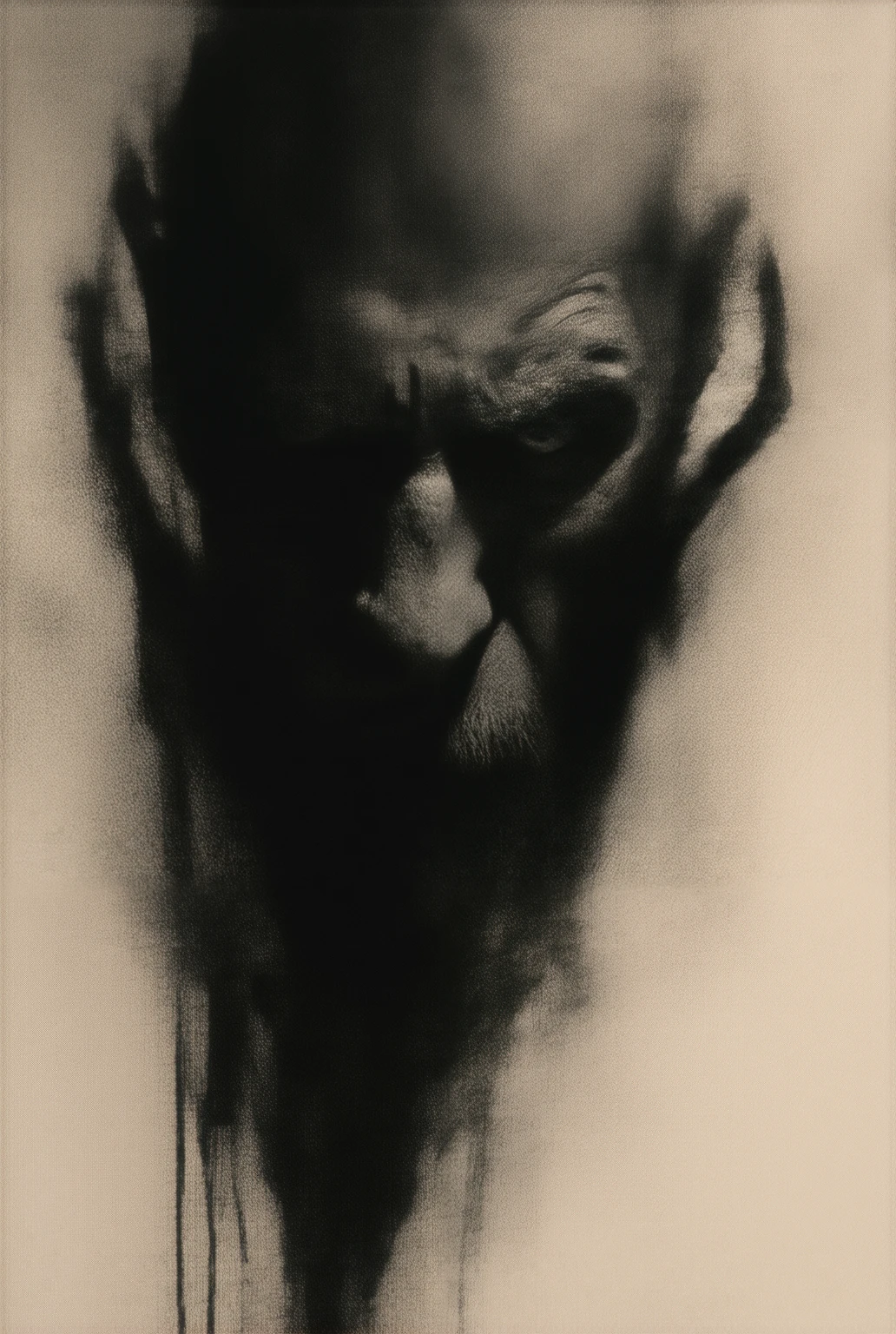 ugliest, scariest grotesque rotten face in the art style of Stephen Gammell