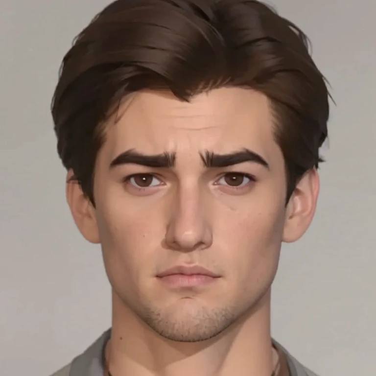          There is a man    (  Young and college student  ) 20 years ,     with short hair and suit     , asistente hiper     realistic     , sujeto hiper     realistic     , Chico anime     realistic     ,     anime style realism     , estilo de arte anime     realistic     , estilo de arte de anime     realistic     , Estilo anime 3D     realistic     ,     Portrait of an anime boy     ,     artwork in the style of Guweiz ,     Detailed         Portrait of an anime boy     ,     incredible anime face portrait     . model, of Irish origin     ( ) y Anglo-American     (),     I just saw the spectator     , retrato(     realistic     :1.4), (:1.0),     hazel eyes  , eyes (perfect,Serious),eyelash(  perfect girl   ),shirt, eyebrows (perfect), dyed hair (brown ), perfect hair ,     straight hair     (perfect), ( secretario     professional ), hairstyle type     (deshilachado ),     oval and elongated face     , square face ,     triangular chin     , thin face,     slim build     , (     Detailed     , ultra ,,-     Detailed     , high     Detailed     , ultra     realistic     8K CG, obra de arte  perfect girl    chica , lyrical), wooden table , flores, Internal,     expression(carefree, Serious) ,     no earning, film, bokeh,     professional, 4k,     Dynamic and highly detailed lighting     , fotor     realistic     , 8K, raw, rico,    intricate details   