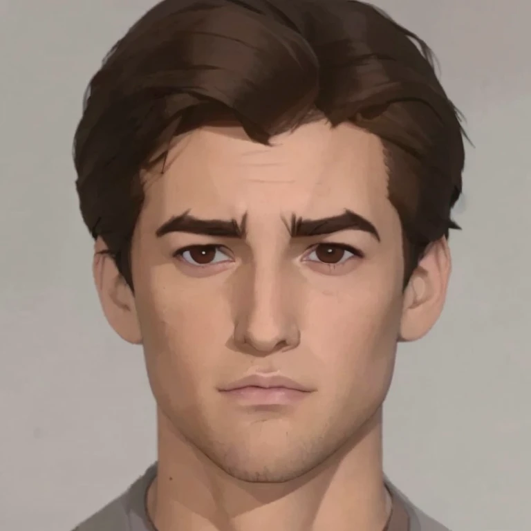           There is a man     (  young , handsome college boy   ) 20 years ,      with short hair and suit      , asistente hiper      realistic      , sujeto hiper      realistic      , Chico anime      realistic      ,      anime style realism      , estilo de arte anime      realistic      , estilo de arte de anime      realistic      , Estilo anime 3D      realistic      ,      Portrait of an anime boy      ,      artwork in the style of Guweiz ,      Detailed           Portrait of an anime boy      ,      incredible anime face portrait      . model, of Irish origin      (  beautiful, ) y Anglo-American      ( beautiful, ),      I just saw the spectator      , retrato(      realistic      :1.4), (:1.0),      hazel eyes  , eyes (perfect,Serious),eyelash(  perfect girl    ),shirt, eyebrows (perfect), dyed hair (brown ), perfect hair ,      straight hair      (perfect), ( secretario      professional ), hairstyle type      (deshilachado ),      oval and elongated face      , square face ,      triangular chin      , thin face,      slim build      , (      Detailed      , ultra ,,-      Detailed      , high      Detailed      , ultra      realistic      8K CG, obra de arte  perfect girl     chica , lyrical), wooden table , flores, Internal,      expression(carefree, Serious) ,      no earning, film, bokeh,      professional, 4k,      Dynamic and highly detailed lighting      , fotor      realistic      , 8K, raw, rico,     intricate details    