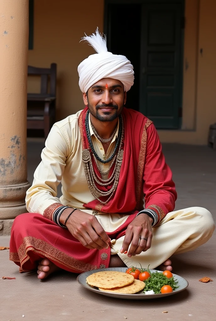 Nepali Rai man wearing traditional Attire with doko