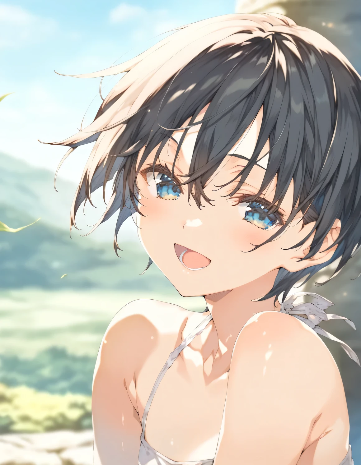 1girl, cute tomboy, little female, beautiful detailed eyes,open mouth, outdoors,wind, fantasy, game CG, break,(artist:mitsumi_misato),artist:fujiyama,artist:kokonoka, break,(masterpiece), (best quality), (ultra-detailed),(Detailed Lighting), very aesthetic, newest, beauty illustration,super detailed skin, (masterpiece), (best quality), (ultra-detailed), very aesthetic lighting,newest ,hi res,absurd_res,shiny skin,2023, shaded,digital media (artwork), realistic lighting, 16k, 8k,highres, source_anime, official_art, photoshop_(medium)