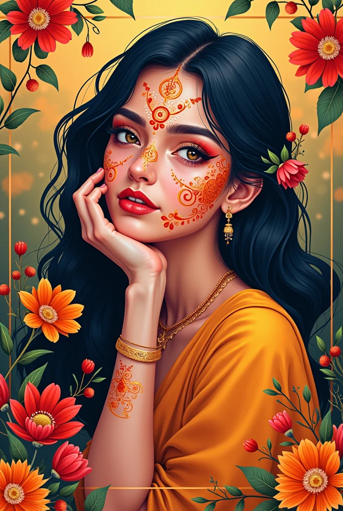 A simple henna and facepainting poster