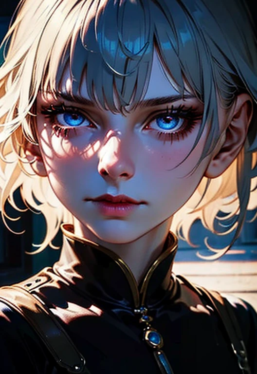 A tired short-haired girl, messy hair, hand on face rubbing eye, detailed realistic portrait, photorealistic, 8k, hyperdetailed, natural lighting, soft colors, warm tones, beautiful detailed eyes, beautiful detailed lips, extremely detailed face, long eyelashes, cinematic composition, moody atmosphere, introspective expression