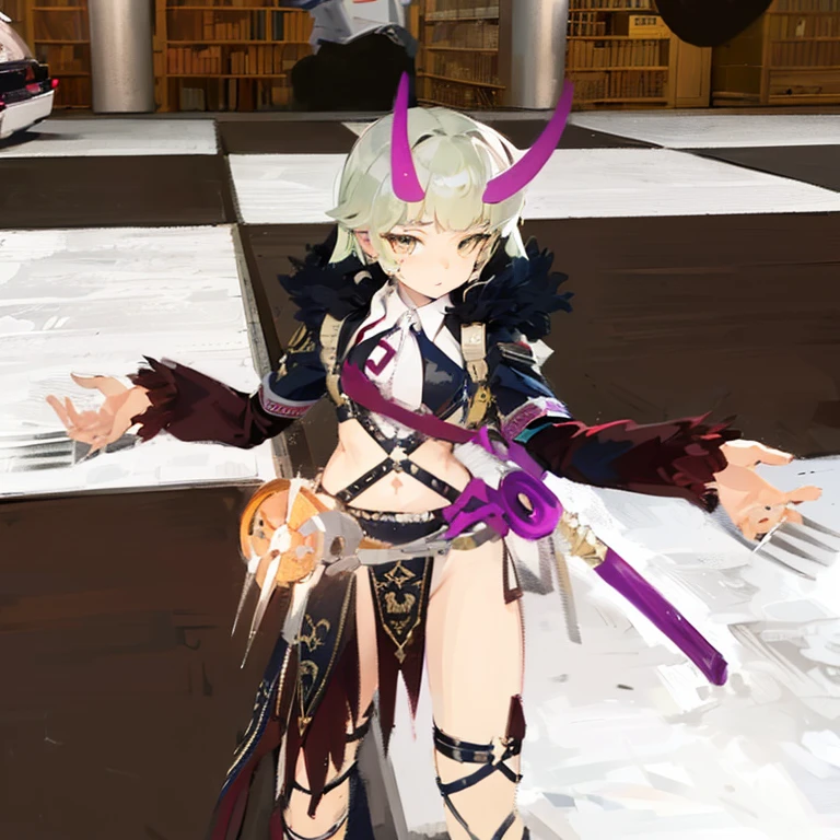 1 , solo, gaping mouth, blue colored eyes, hair blue, sheen, mask, witch&#39;s hat, 