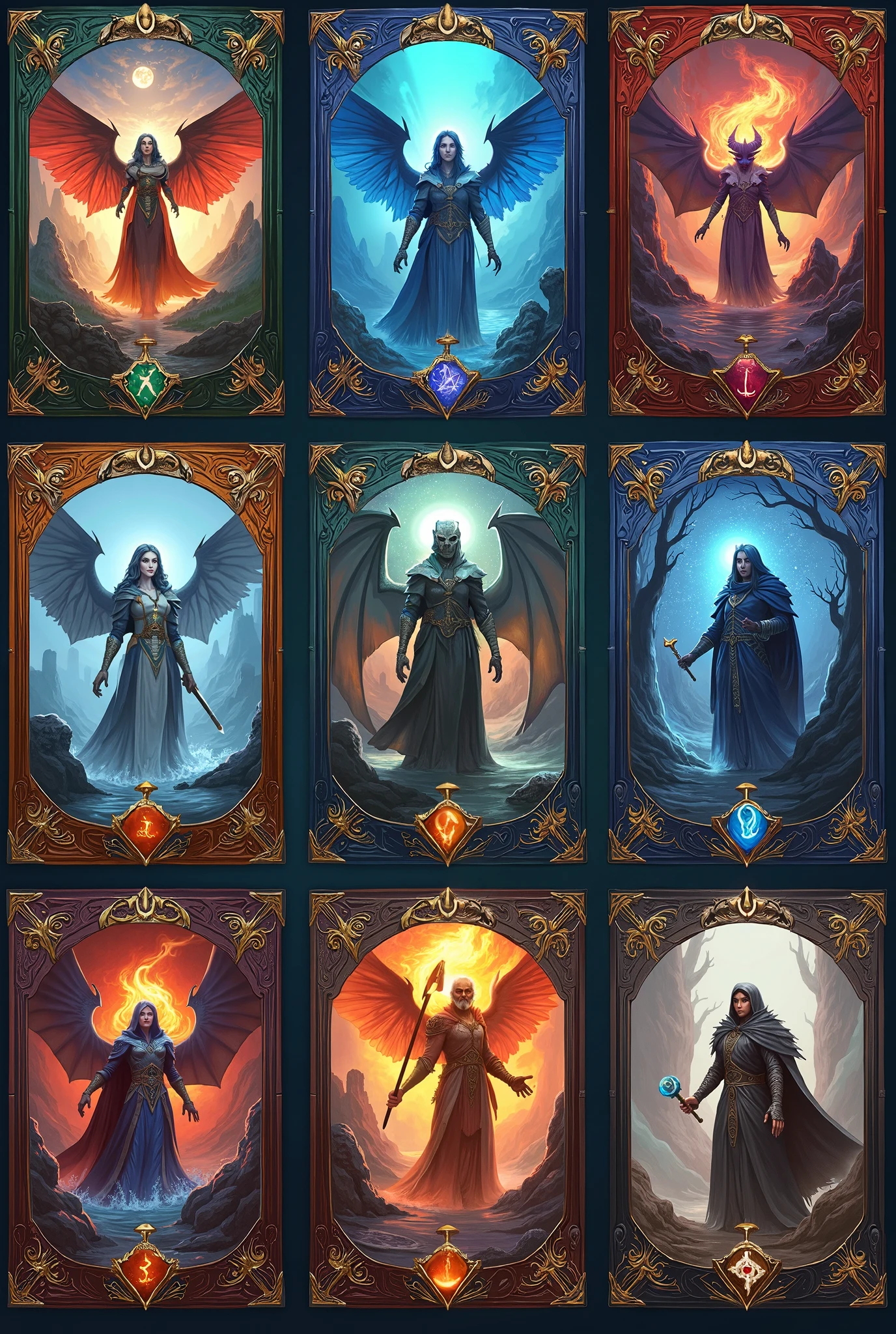 Make a card game model where you can put the character&#39;s name, skills, powers, fear, characteristics and rarity