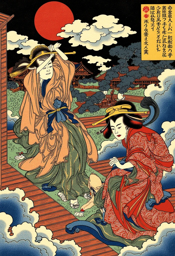 Score_9, Score_8_up, Score_7_up, highest quality, source_anime, highest quality, BREAK kabuki, Ukiyo-e style by Hokusai