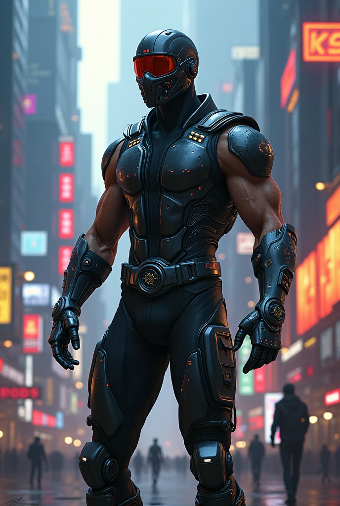 male, full body, (muscular, full nude, only Glowing cyberpunk future helmet, only kimono, erection huge penis,) realistic, night,  realistic, 