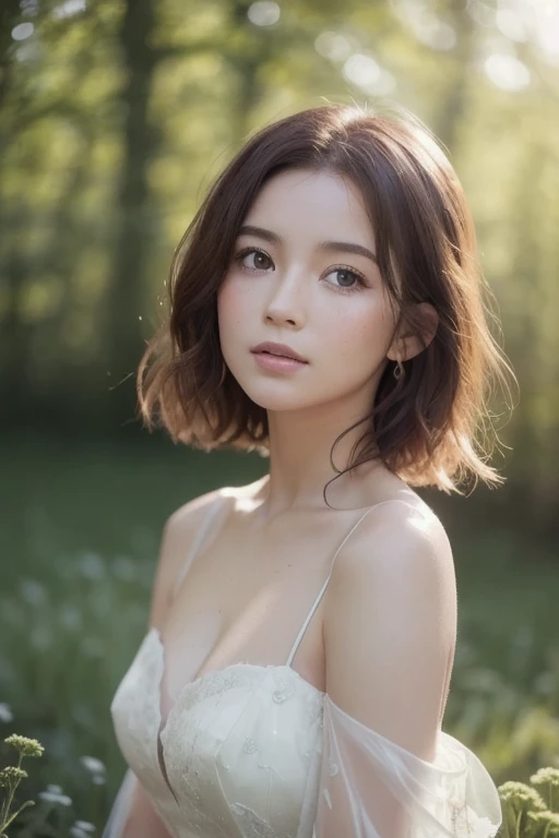 (top-quality:1.5)、(masterpiece:1.5)、(hight resolution:1.5)、(RAW Photos:1.5)、reallistic、Photorealsitic、High Details、film grains、Detail Skin、natural soft light、bilaterally symmetrical、8K、extremely delicate and beautiful illustration、
1girl in、Random Hairstyles、Slim Leg、delicate and pretty、face perfect、beautidful eyes、fair white skin、Real human skin、pores、(Japan student:1.2)、a baby face、from waist up、Sheer Camisole One Piece、large full breasts、