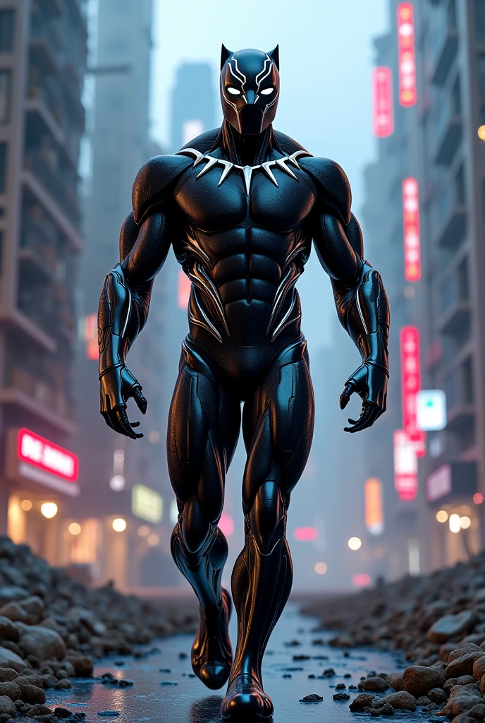 A young marvel superhero man with animal power leopard suit with white eyes