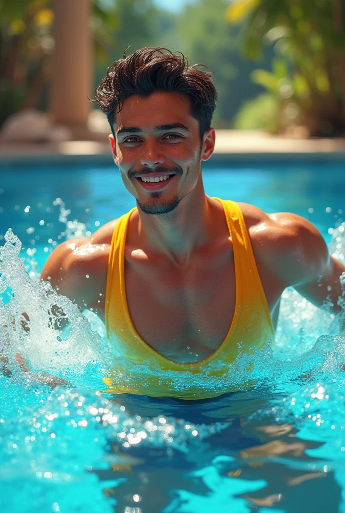male Age 31 Lifesaver swimwear smiling