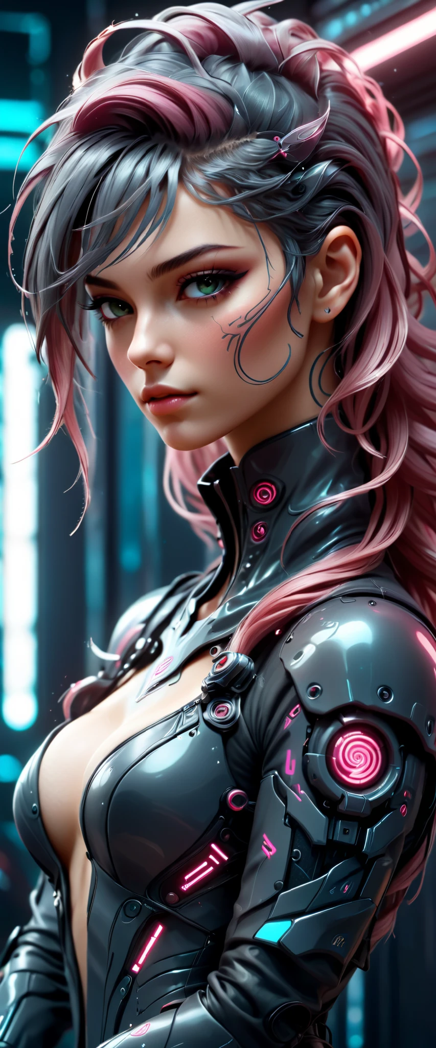 (Realistic:1.3, 16k, highest quality, masterpiece, Ultra-high resolution), ((light rain, From below)), Perfect dynamic composition:1.2, (Modern futuristic city at night, Expressions of sadness:0.5, motorcycleを運転する), Highly detailed skin and facial textures, Young Japanese Woman, Incredibly slim body, Fair skin, Sexy beauty, Very beautiful face, beautifully、aesthetic, (Pink tight skirt, Wear cyberpunk clothes), (Shapely breasts, Chest gap), (Big eyes that exude beautiful eroticism, Lips that exude beautiful eroticism), necklace, Earrings, bracelet, wedding ring, Shoulder bag, clock, sunglasses, motorcycle, Cowboy Shot