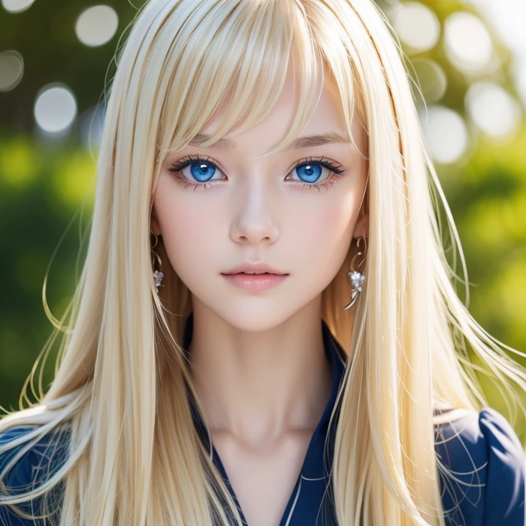  Blonde woman posing for a photo with super long Blonde and piercings, first time々Very young appearance 、 very white beautiful young glossy beautiful skin ､ Super long blonde Blonde 、 Hermosa Delphine ,  very white shiny skin,  shines so beautifully and her big, incredibly bright ice blue eyes、-yeld beiful girl 、Small Face Beauty、Round face、Short face、Super long hair, bangs, Blonde, bangs between the eyes,  touch very long hair ,  hair hiding one eye ,  shiny hair,  wind fluttering hair, Straight Hair, Disheveled Hair, Super long hair, Hair in the eyes, Too much hair,目とbangs between the eyes、