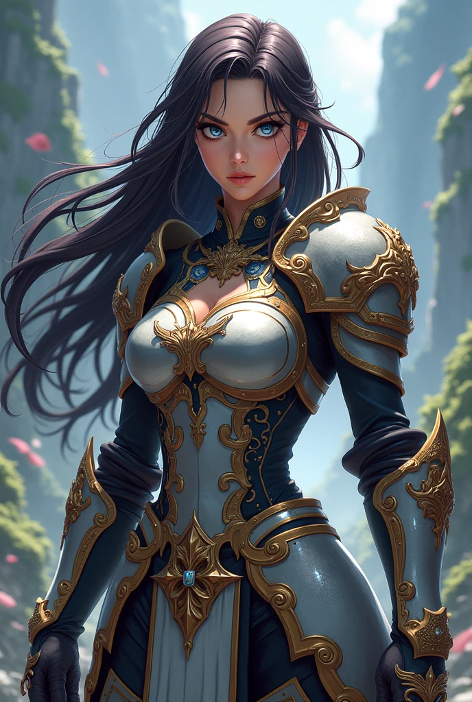 an elf with black skin and armor, a screenshot of Hazel Armor, afrofuturism, beautiful dark elf countess, beautiful paladin, of a beautiful female warframe, beautiful anime goddess with long green hair, big breasts, wearing a short dress, key anime visual, moon, intricate, hips, highly detailed, wide hips, breathtaking beauty, vibrant and sharp focus, illustration,Alta resolução,