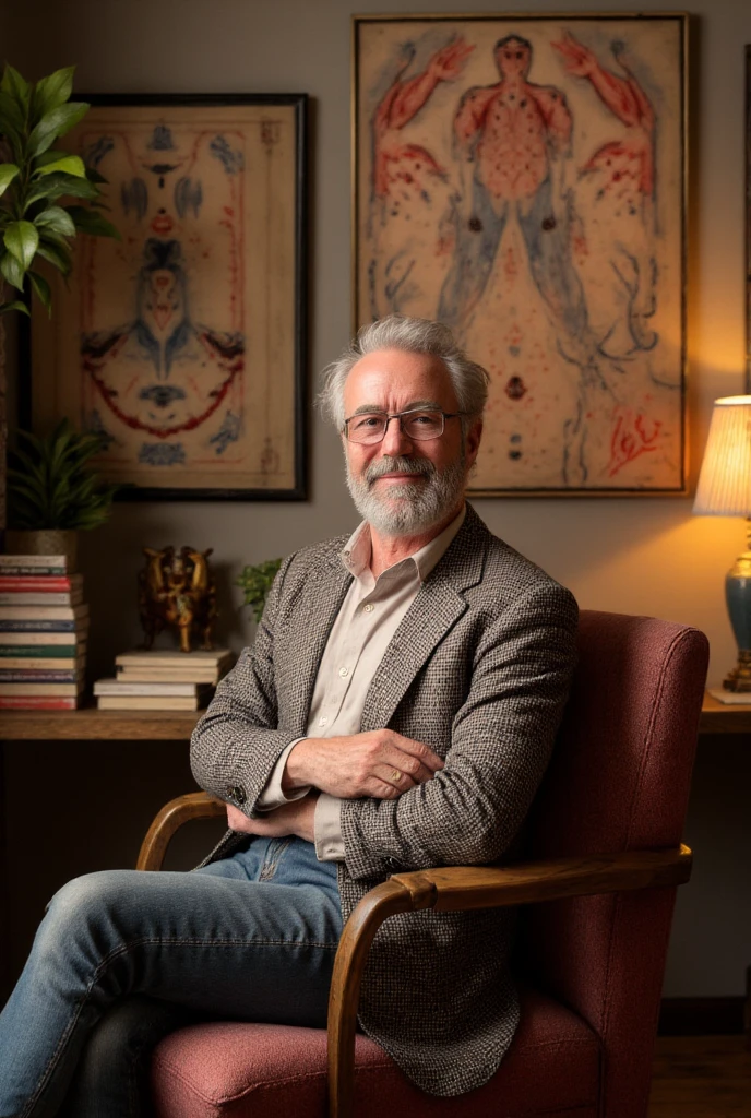 a highly detailed portrait of a business coach, middle-aged man with warm and friendly expression, smart casual outfit, expert dans le milieu de lart, galerisste, galerie arts modernes sitting in an office setting surrounded by books and stationery, (best quality,4k,8k,highres,masterpiece:1.2),ultra-detailed,(realistic,photorealistic,photo-realistic:1.37),HDR,UHD,studio lighting,ultra-fine painting,sharp focus,physically-based rendering,extreme detail description,professional,vivid colors,bokeh,editorial illustration,editorial portrait,warm lighting,cozy atmosphere, a middle-aged business coach in a contemporary art gallery, elegant formal wear, thoughtful expression, guiding a young writer, interior of a modern art gallery with bright lighting, abstract paintings on the walls, contemporary furniture, collaborative workspace