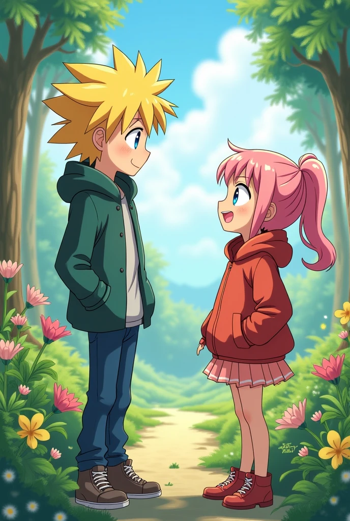GENERATE AN ANIME IMAGE ABOUT 4 BEST FRIENDS (1 BOY AND 3 GIRLS) WHILE THEY ARE ON A SWING AND TALKING SERIOUSLY. DONT FORGET THAT THEY ARE GROUP OF 4, 3 GIRLS AND 1 BOY. THEY ARE ALL IN SAME AGE