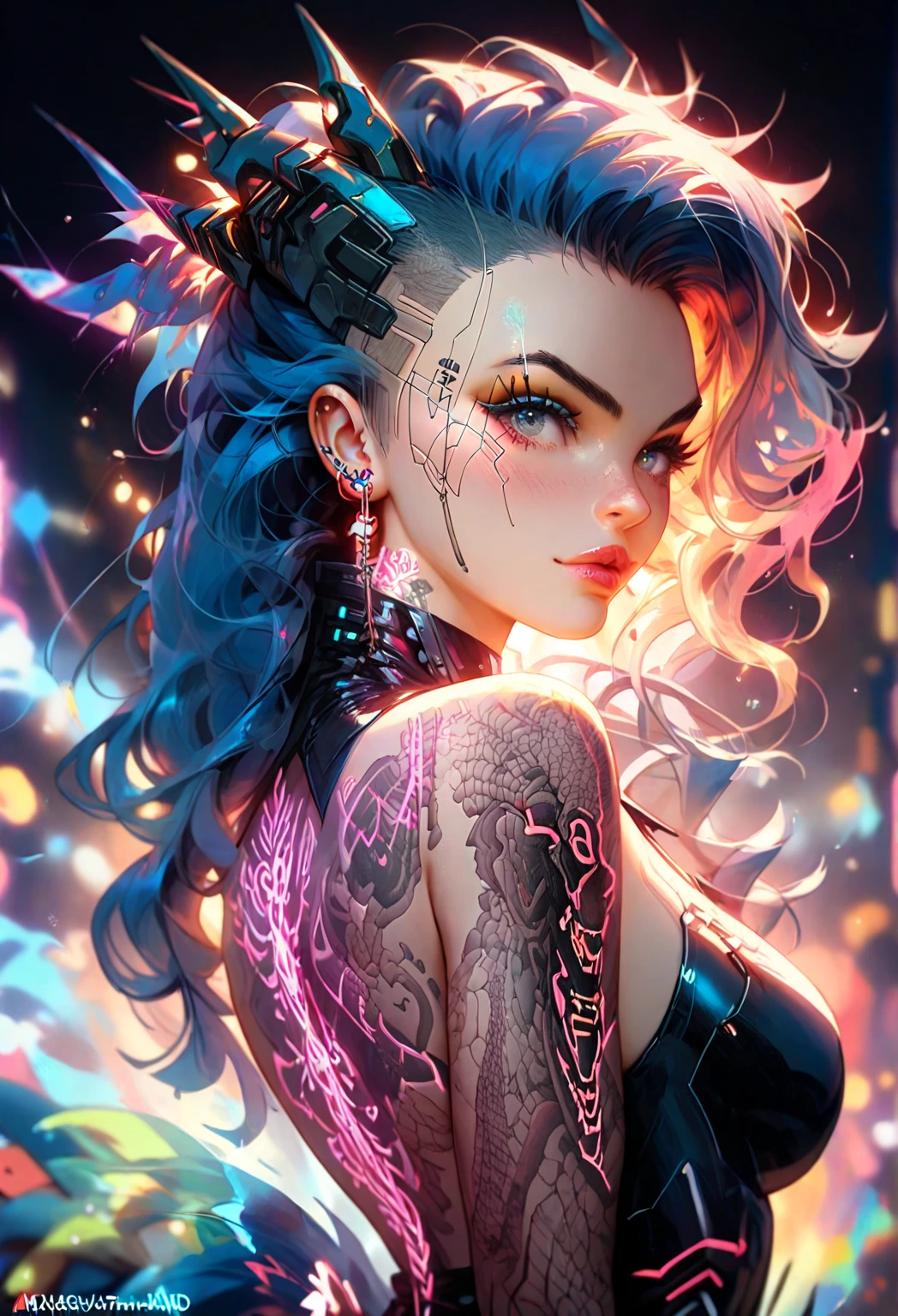 girl, side view, high detailed real eye, high quality pupil, double eyelid, face paint, ink art, art makeup, high detailed real skin, high quality skin, splash red ink, splash purple ink, water splash, artful, professional lighting, real shadow, masterpiece,