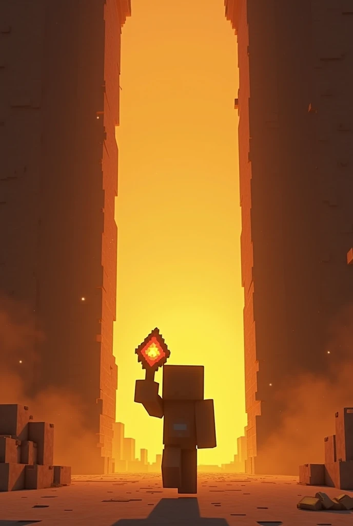 Here’s the Scene 6 prompt you can copy:
"The Minecraft player exits the temple, panting and covered in dust, clutching the glowing artifact. They pause for a moment, looking back at the destruction of the ancient temple. As they hold the artifact up to the sun, its glow intensifies, and they wonder if they’ve made the right choice. The desert stretches out before them, but the artifact’s power feels like it could change everything. The Minecraft player looks back toward the village in the distance, knowing their journey isn’t over and that the artifact holds even more secrets. They whisper to themselves, ‘What have I truly gained?’"