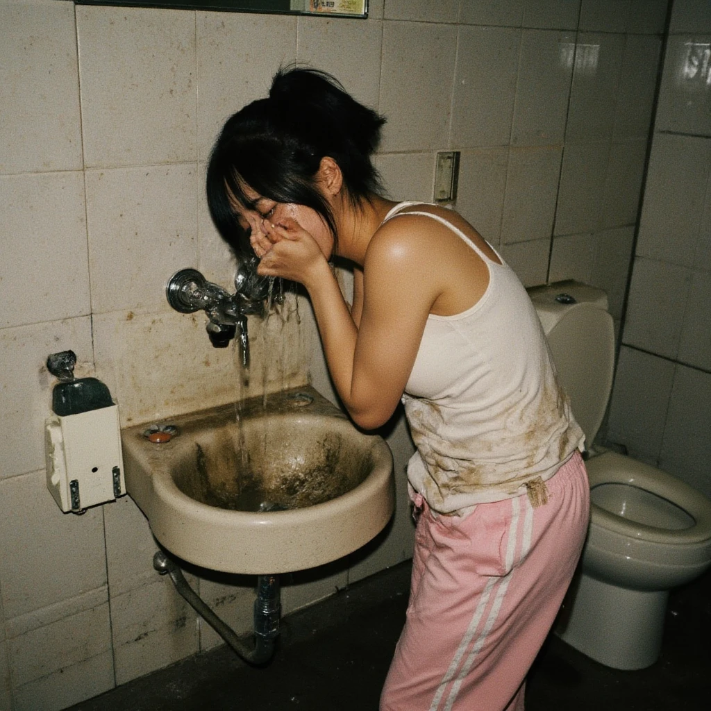 A old but beautiful model gets fucked in the bathroom