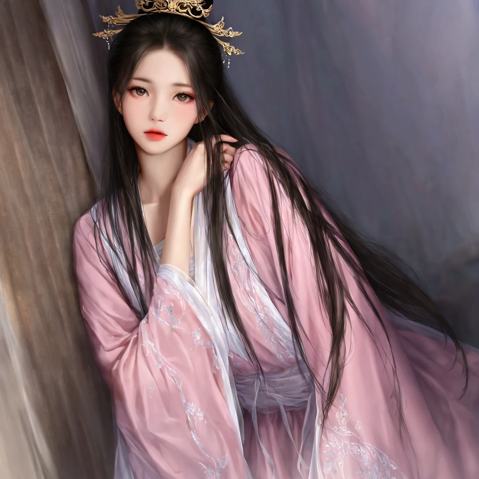 guofeng, hanfu, chinese clothes, 1girl, solo, 
masterpiece, best quality, realistic, 8k, official art, cinematic light, ultra high res, perfect female body, sharp focus, realistic,