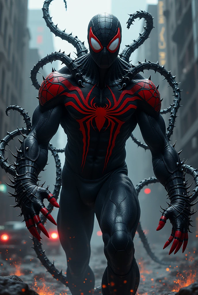 Spiderman By Tobey Maguari With Venom Suit With The Symbiote Dominating