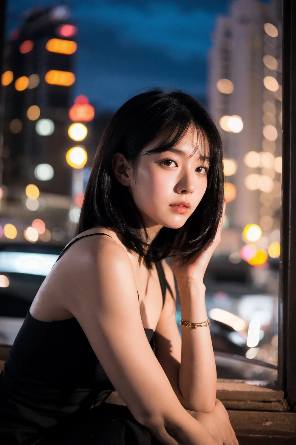 mix4, (8k, RAW Photography, Top image quality, masterpiece: 1.45), (realisitic, Photorealsitic: 1.37), one girls, cute little, A city scape, natta, Sateen, wetty, profetional lighting, photon maping, Radio City, physically-based renderingt, Gradient black hair, white hair, short curly hair, a handsome, girl with, Loose black lace(((Deep V-neckline)))Slip Dress, top quality photo, hight resolution, 1080p, (clearface), (Detailed face description), (Detailed hand description), (masterpiece), (Exquisite CG), extreme light and shadows, dishevled hair, masterwork, lush detail, (Fine facial features), (top quality photo), (masterpiece), (A detailed eye), Look in front of you, fine clavicle, ((huge tit, Giant areola)),((areola_slip))),((puffy areolas)),((sideboob barbosa)),(underboob),((collars))),耳Nipple Ring,cleavage of the breast,(NSFW:1.2)、full bodyesbian、