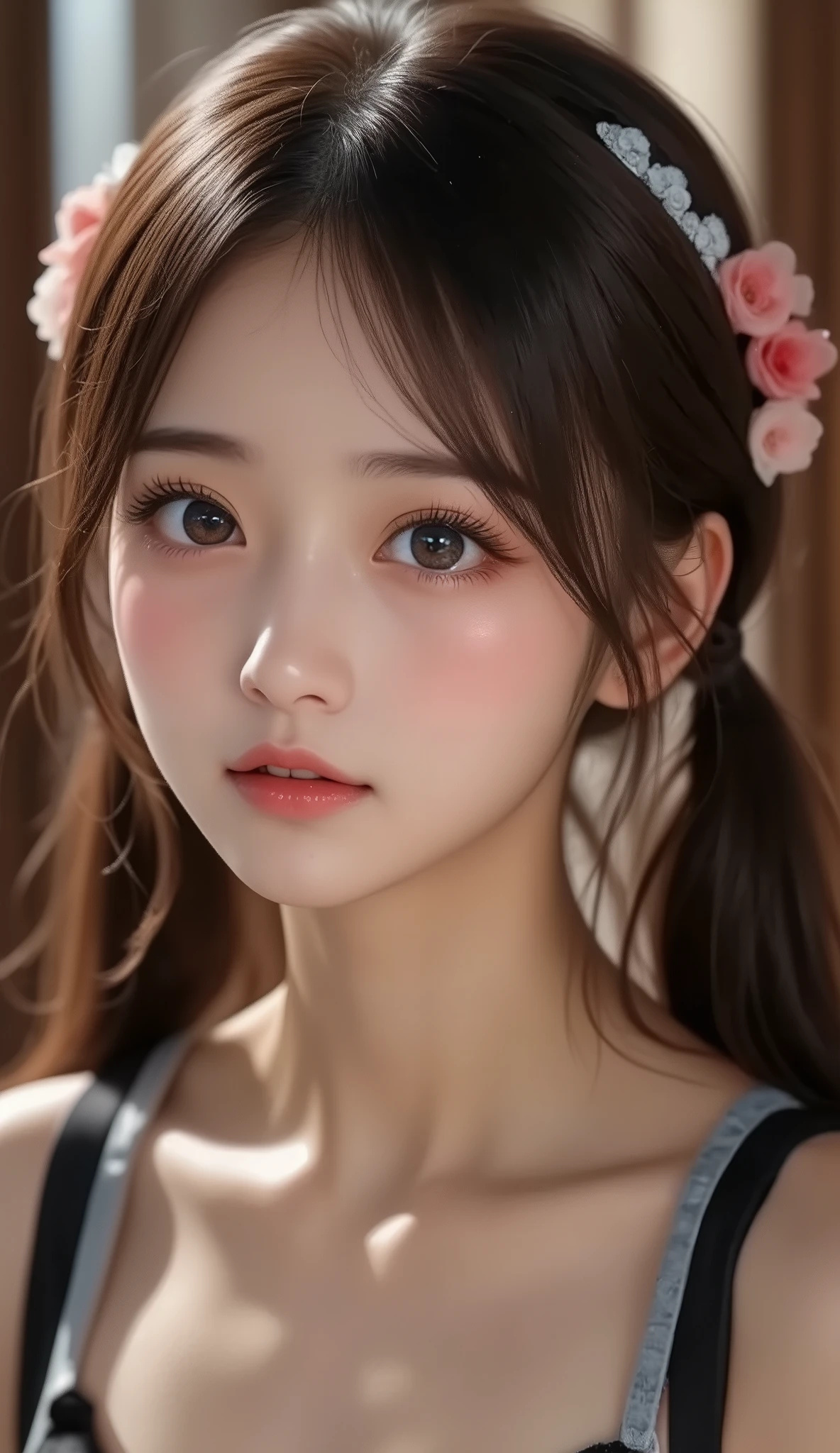 8k, ultra high definition , best quality , Masterpiece,rule of thirds,golden ratio, surreal,photograph, one woman,( girl :1.3), cute, cute顔, 細部まで beautiful eyes, 細かく Details, mature woman, princess,full body,smile, black hair,Short twin tail hair,ID photo,future, Brutal Cyberpunk Woman, luxurious and beautiful ,prairie,(( ethnic costumes:1.5)),Fancy Fashion, Luxurious Decor,(BDSM Femdom),(Cute girl ),(Upper class woman:1.5), Expression of Despair , dark atmospheric lighting , fine detail, Detailsな顔,anger, charming eyes,(ポートレートphotograph:1.4), fantasy art ,( beautiful faces:1.4),美しく charming eyes、 beautiful eyes,Silver Remaining,( Thin Waist:1.4)、( Beautiful :1.4), pink lips, profile,((( ideal body shape))),Small bust, A cup :2,、 portrait:2、 perfect anatomy 、鮮明な Details、 Details, thin lips,完璧で beautiful faces ,完璧で cute顔, Meticulous Skin , Perfect Limbs 、 Thin Waist, surreal,Light and Dark, fashion magazine cover,bloom