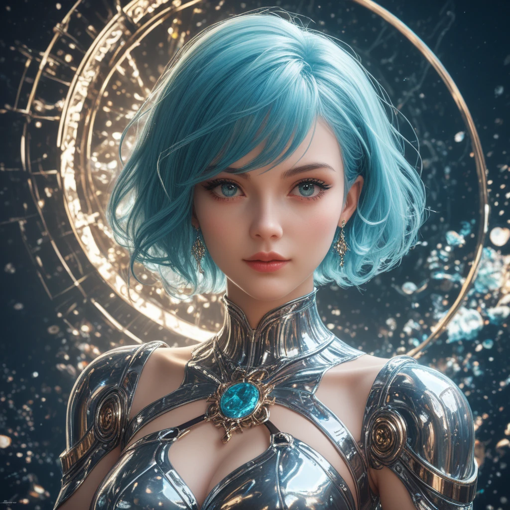 Rei Ayanami,shoulder length messy hair, happy, Full body, Beautiful anime waifu style girl, hyperdetailed painting, luminism, art by Carne Griffiths and Wadim Kashin concept art, 4k resolution, fractal isometrics details bioluminescence , 3d render, octane render, intricately detailed , cinematic, trending on artstation Isometric Centered hyperrealistic cover photo awesome full color, hand drawn , gritty, realistic mucha , hit definition , cinematic, on paper, ethereal background, abstract beauty,stand, approaching perfection, pure form, golden ratio, minimalistic, unfinished, concept art, by Brian Froud and Carne Griffiths and Wadim Kashin and John William Waterhouse, intricate details, 8k post production, high resolution, hyperdetailed, trending on artstation, sharp focus, studio photo, intricate details, highly detailed, by greg rutkowski