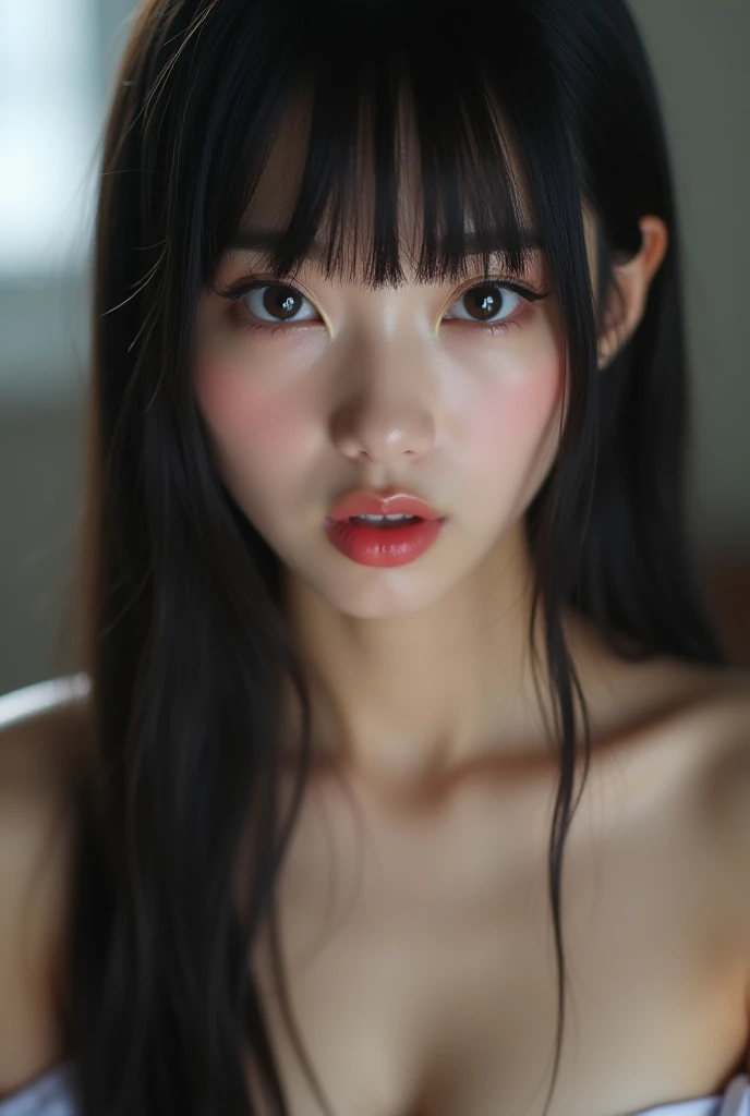 shy, beautiful eyes, masterpiece, 2k, cute, seductive, woman, face only, sweaty, indoors, gorgeous, temptation, pov, night, i love you mom, i love you too son, oh, very dark, so fast, omg, she like it, shadow, happy, realistic,
