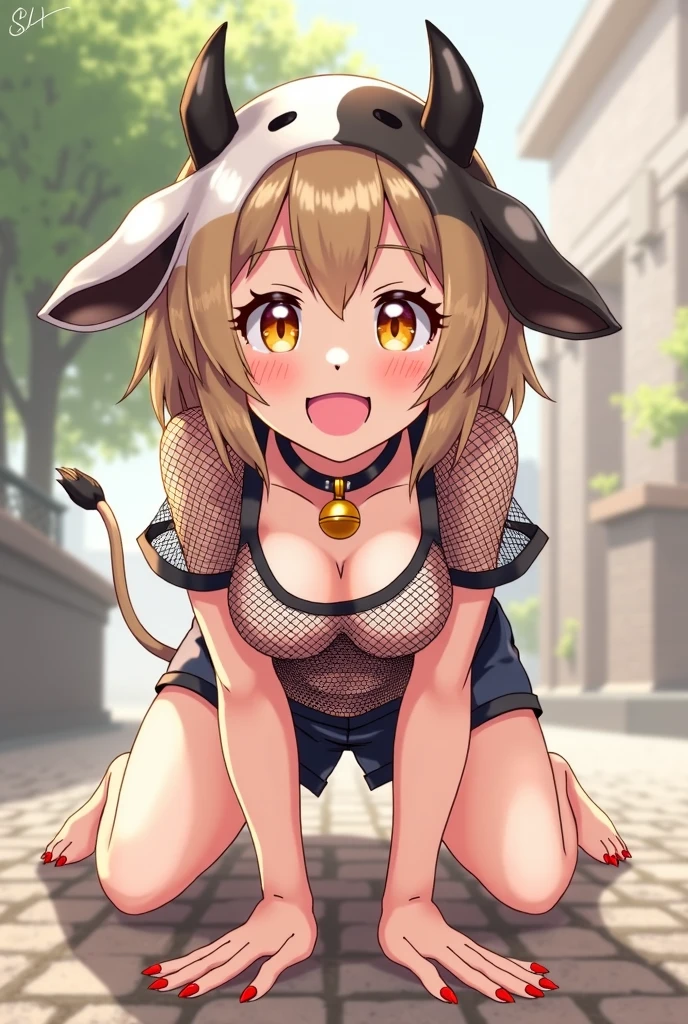 masterpiece, super detail, best quality, babe, nude, (all fours), dog ears, dog tail, chain leash, collar, viewer holding leash, alleyway, (deep in the night)