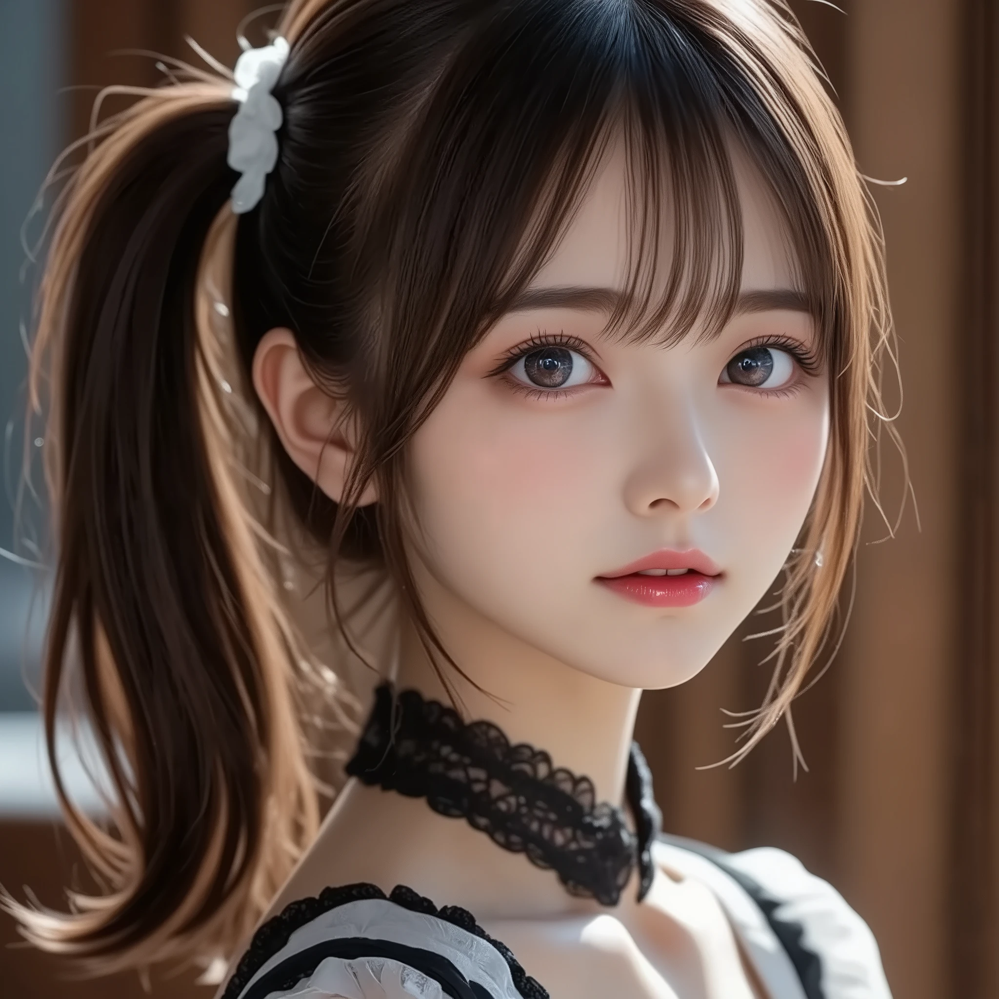 8k, ultra high definition , best quality , Masterpiece,rule of thirds,golden ratio, surreal,photograph, one woman,( girl :1.3), cute, cute顔, 細部まで beautiful eyes, 細かく Details, mature woman, princess,extream close up,smile, black hair,Short twin tail hair,ID photo,future, Brutal Cyberpunk Woman, luxurious and beautiful ,prairie,(( ethnic costumes:1.5)),Fancy Fashion, Luxurious Decor,(BDSM Femdom),(Cute girl ),(Upper class woman:1.5), Expression of Despair , dark atmospheric lighting , fine detail, Detailsな顔,anger, charming eyes,(ポートレートphotograph:1.4), fantasy art ,( beautiful faces:1.4),美しく charming eyes、 beautiful eyes,Silver Remaining,( Thin Waist:1.4)、( Beautiful :1.4), pink lips, profile,((( ideal body shape))),Small bust, A cup :2,、 portrait:2、 perfect anatomy 、鮮明な Details、 Details, thin lips,完璧で beautiful faces ,完璧で cute顔, Meticulous Skin , Perfect Limbs 、 Thin Waist, surreal,Light and Dark, fashion magazine cover,bloom