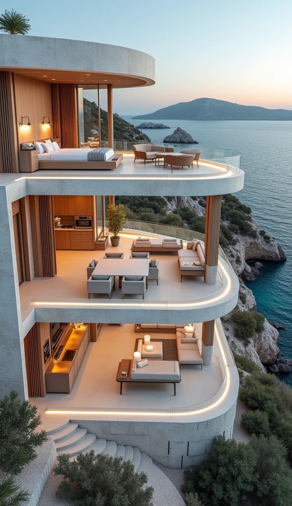 Rooms in a large hotel with a kitchen, dining area, living room, 2 separate bedrooms, model, sea view, not taking people, have one floor.