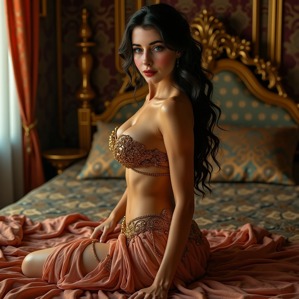 A sexy woman wearing a black transparent robe lies on the bed, wearing edge , indoors, luxurious hotel, night, plant,Smile, Blurred background, focus, 专业photography, dynamic angle shooting, film grain, Bokeh, Ray tracing, dynamic lighting, tilt camera, from the front shot, lens flare,
(((masterpiece))), ((best quality)), NSFW, ((intricate details)), ((actual)), (50mm sigma f/1.4 Zeiss lenses, f1.4, 1/800s, ISO 100, photography:1.1), view,moro liberation front, mature woman, Very detailed, illustration, 1 girl, , 美丽细致s eyes,long hair, boom, brown hair, 棕色s eyes, black collar, earrings, Detailed background, 完美s eyes, s eyes, looking at the audience, from the front   