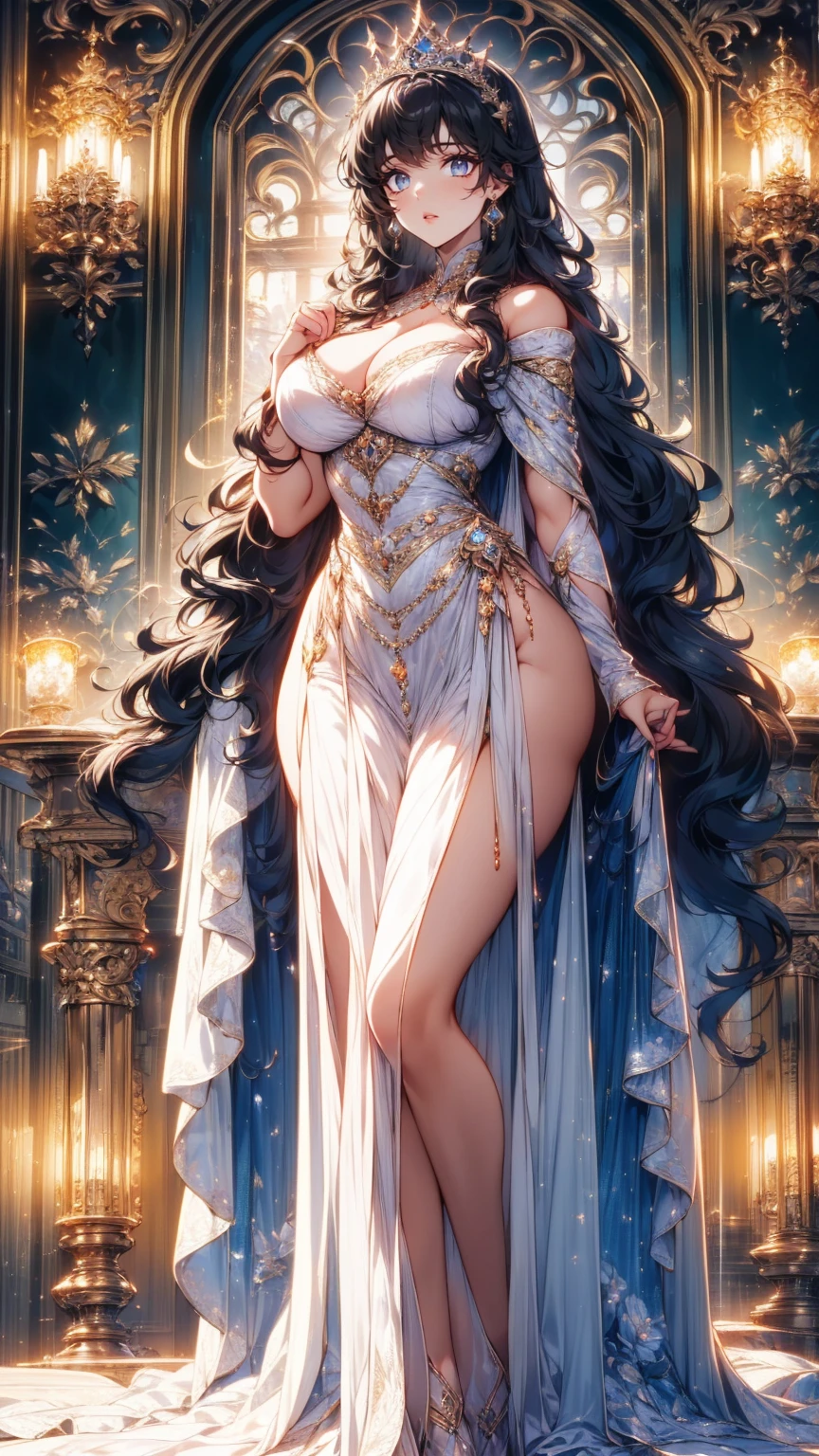 tmasterpiece,Highest image quality,Beautiful full body of a humble sex slave,Clear eyes,Decorated with metal collars and fur garments,metalcollar,Barefoot,handcuff,gender ,Ultra-detailed details,advanced,At the Pixiv Art Station,Break your own power,Luigi,Big breasts exposing cleavage,R-18G