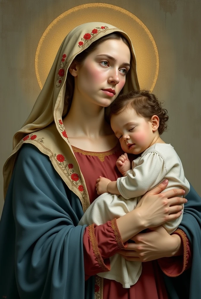 St anne with her  
