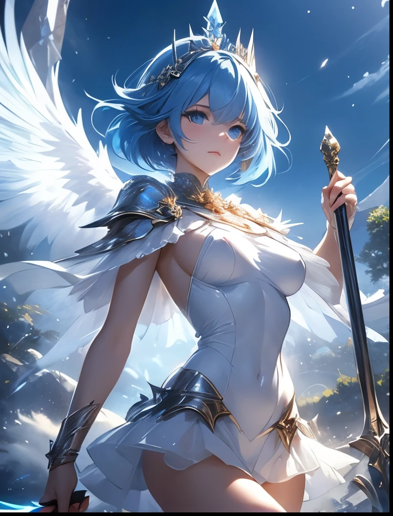 A transcendent soul of a goddess holding a sword