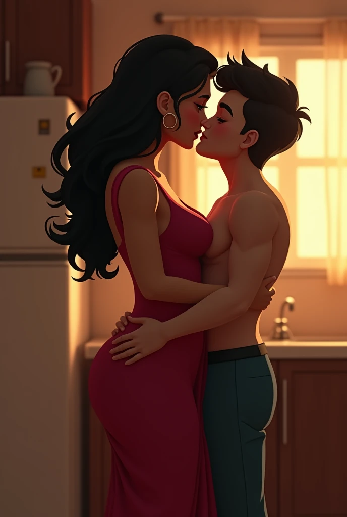 Create a 3D cartoon character who likes to have sex, one man and one woman