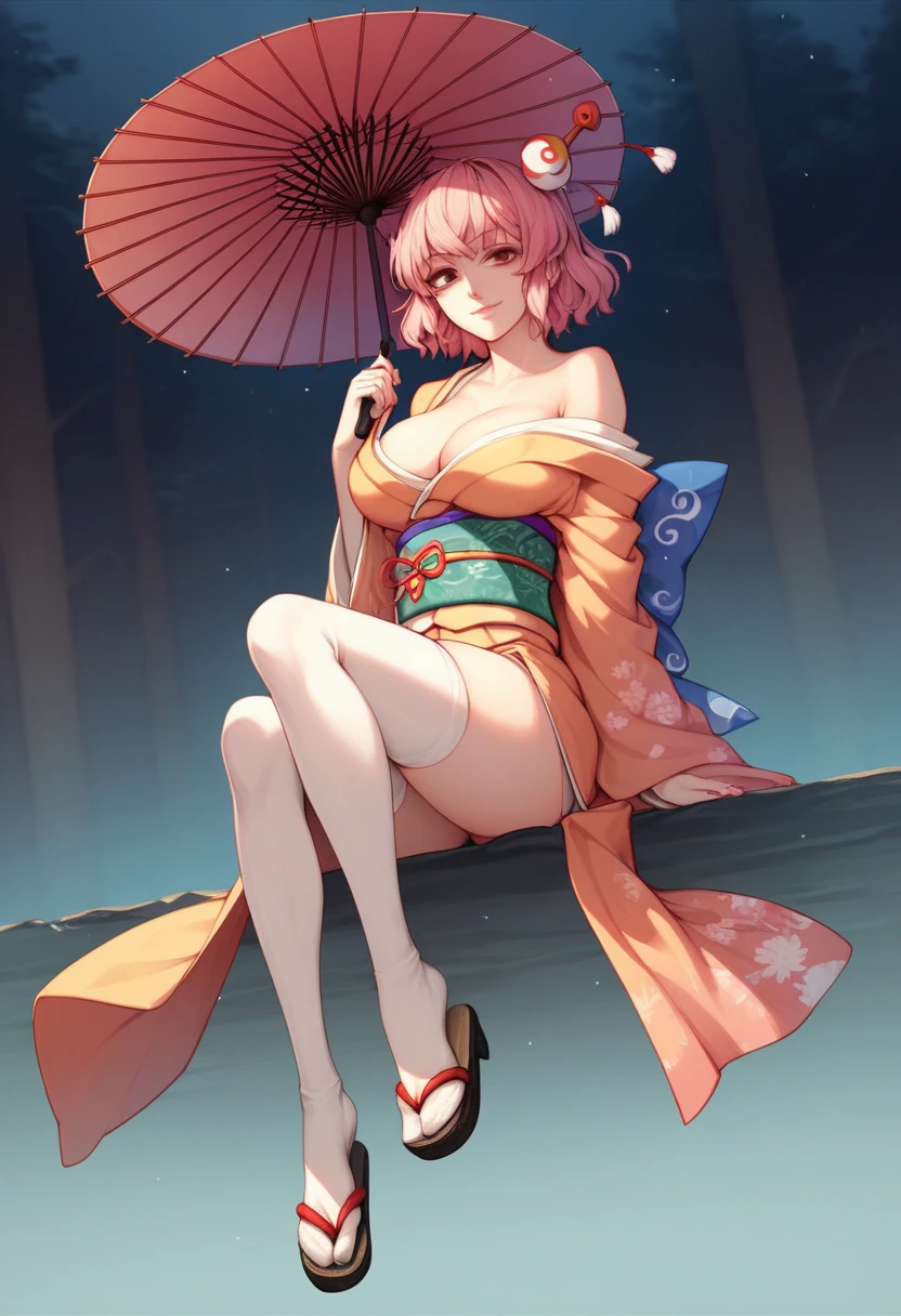 (masterpiece:1.2, best quality), 1girl,solo, large breasts, full body, headband, pink hair, short hair, green eyes, lipstick, red dress, bare shoulder, looking back, sakura, haruno_sakura, naked, sexy, transparent kimono.little pubic hair, silver pubic hair, white skin with a pinkish tint, beautiful lips, perfect mouth, pink eyes, wearing red sandals, perfect little feet, pink painted nails, holding a medical record in one hand (long pink nails), holding a syringe in the other hand, orgasmic face, clear liquid dripping from her pussy.