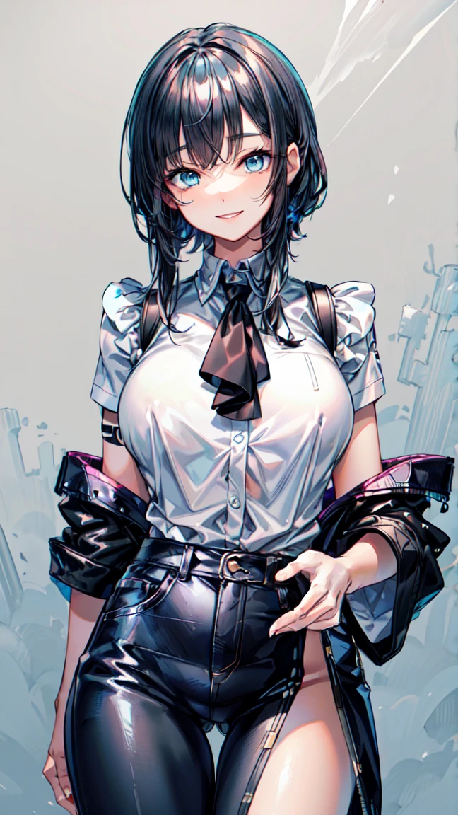 1girl in, huge tit，nightcity，Very heavy rain，Put your hands in your pockets，Planktonic，leaving the house，sad Facial expression，Soaked vest，an lingerie，Attractive，lone，A half body，(超A high resolution)，(Ultra-high sharpness)，​masterpiece，Best Quality、smart