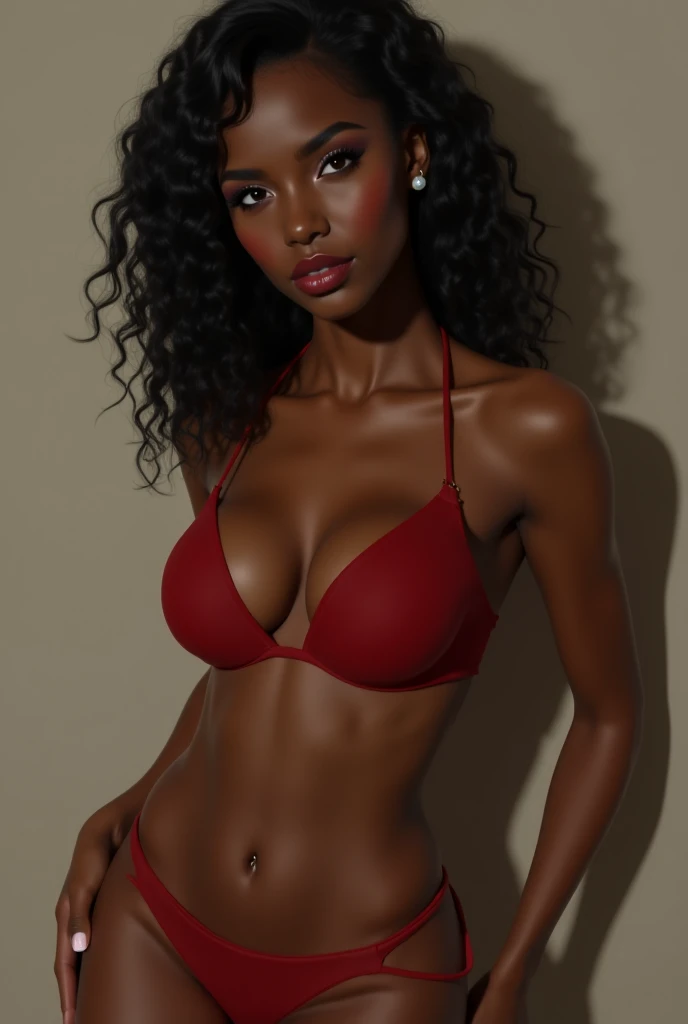 Beautiful Alluring African american woman, Just Skin, Athletic, slim fit body, Slender Hot Body, Elegant shape, Just Skin, Barely dressed, Revealing dress, split, Beautiful Face, Octane render, Digital art, extreme detail, 4K, ultra HD, polished, Beautiful, hyper-detailed, difficult, Develop, Meticulous, photorealistic, Sharp Focus, oops, character design, unreal engine, 3D rendering, Volumetric lighting, reflections, Glossy, digital illustration, sensual pose, defiant pose, vulgar, full body shot, Anatomically correct 💖❤💕💋❣