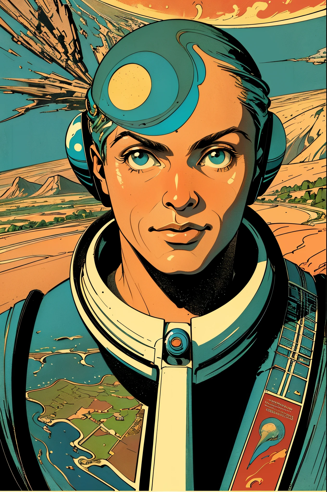 ((( masterpieces in the highest quality))),(((retro vintage sci-fi movie poster))),(((vast landscape))),(((Surreal))),(((Surrealism)))
