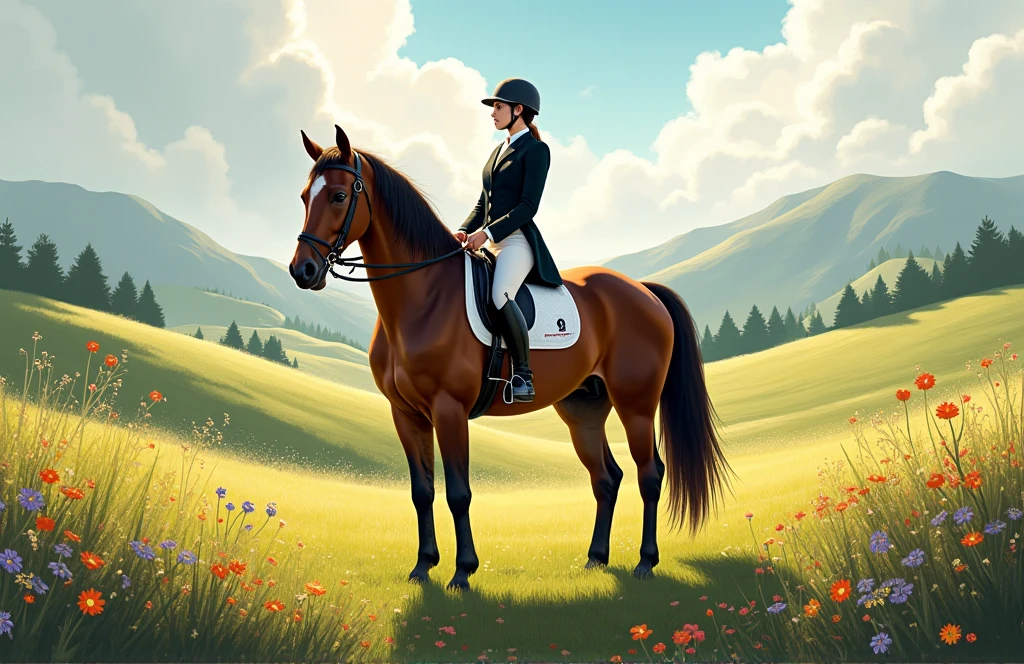 Draw an attractive picture for an equestrian club website " dream"