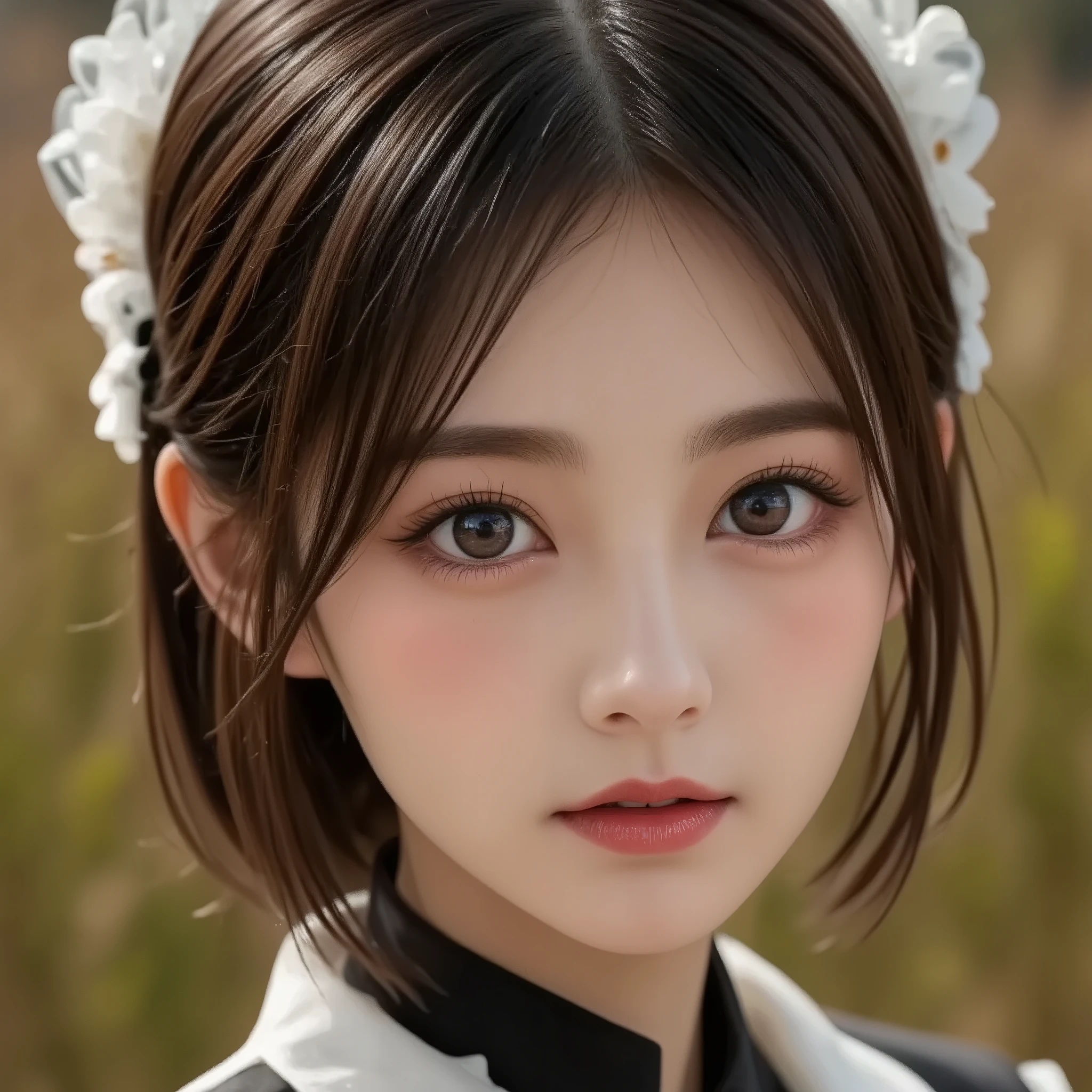 8k,    ultra high definition ,   best quality , Masterpiece,rule of thirds,golden ratio, surreal,photograph,  one woman,(  girl :1.3), cute, cute顔, 細部まで  beautiful eyes, 細かく Details, mature woman, princess,extream close up,smile, black hair,Short twin tail hair,ID photo,future, Brutal Cyberpunk Woman, luxurious and beautiful ,prairie,(( ethnic costumes:1.5)),Fancy Fashion, Luxurious Decor,(BDSM Femdom),(Cute  girl ),(Upper class woman:1.5), Expression of Despair , dark atmospheric lighting , fine detail,   Detailsな顔,anger,  charming eyes,(ポートレートphotograph:1.4), fantasy art ,(  beautiful faces:1.4),美しく  charming eyes、  beautiful eyes,Silver Remaining,(  Thin Waist:1.4)、( Beautiful :1.4),  pink lips, profile,(((  ideal body shape))),Small bust, A cup :2,、 portrait:2、  perfect anatomy 、鮮明な  Details、  Details, thin lips,完璧で  beautiful faces ,完璧で cute顔,   Meticulous Skin  ,  Perfect Limbs 、  Thin Waist,  surreal,Light and Dark,  fashion magazine cover,bloom