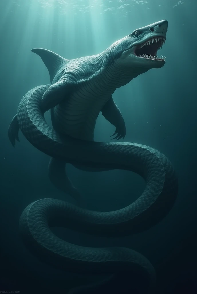 To create an image of a hybrid animal combining a shark and a giant ...