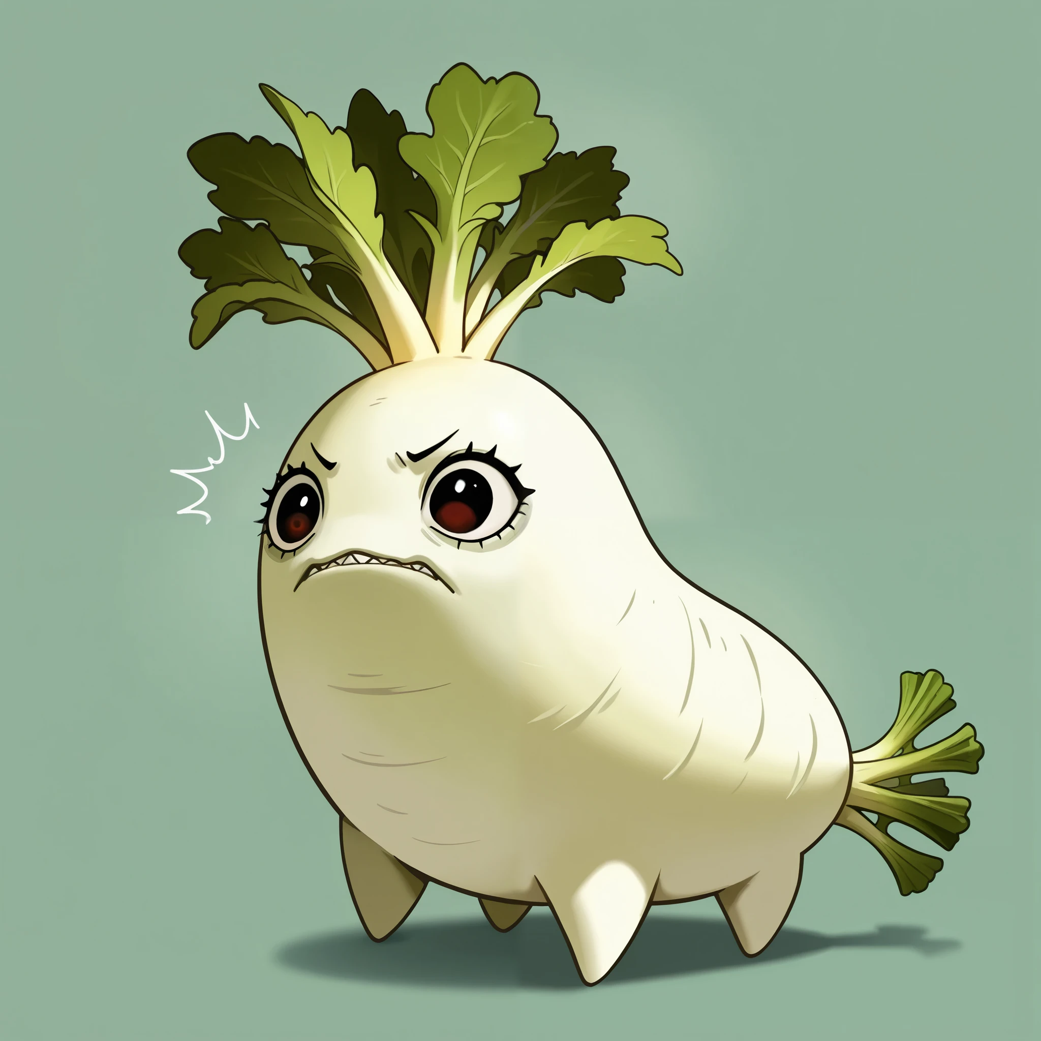  daikon creature ,  high definition , Daikon character ,   muscularity,  Detailed Facial Features, Sharp Eye,  expressive faces , Hall々A strong presence, Strong posture,  fantasy creature, surreal concept 