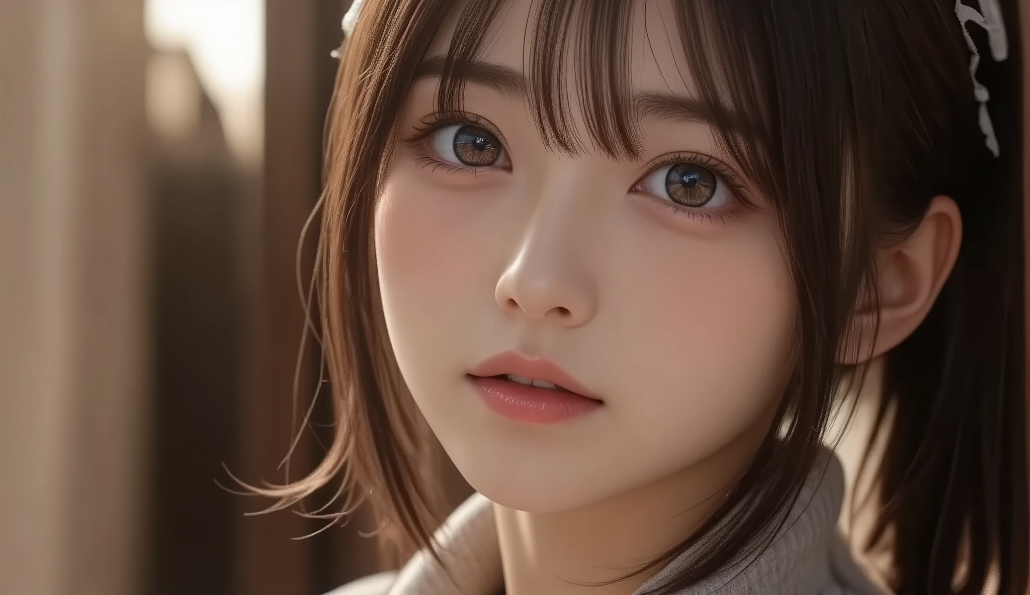 8k, ultra high definition, best quality , Masterpiece,rule of thirds,golden ratio, surreal,photograph, one woman,( girl :1.3), cute, cute顔, 細部まで beautiful eyes, 細かく Detailsに,Masterpiece,一人の girl :1.2, Japanese Women, princess,extream close up,smile, black hair,Bowl cut,ID photo,future, luxurious and beautiful ,sunset,(( beautiful turtleneck sweater:1.5)), fancy fashion, Luxurious Decor,(BDSM Femdom),(cute girl),(Upper class woman:1.5),At dusk , Detailsな顔, charming eyes,(ポートレートphotograph:1.4),( photographのような画像 :1.4), fantasy art,( beautiful faces:1.4),美しく charming eyes, beautiful eyes,( Thin Waist:1.4)、(Beautiful :1.4), pink lips, profile,((( ideal body shape))),Small bust, A cup :2,、 portrait:2、 perfect anatomy、鮮明な Details、 Details, thin lips,完璧で beautiful faces ,完璧で cute顔, Detailsな肌 , Perfect Limbs 、 Thin Waist, surreal,Light and Dark, fashion magazine cover,backlighting
