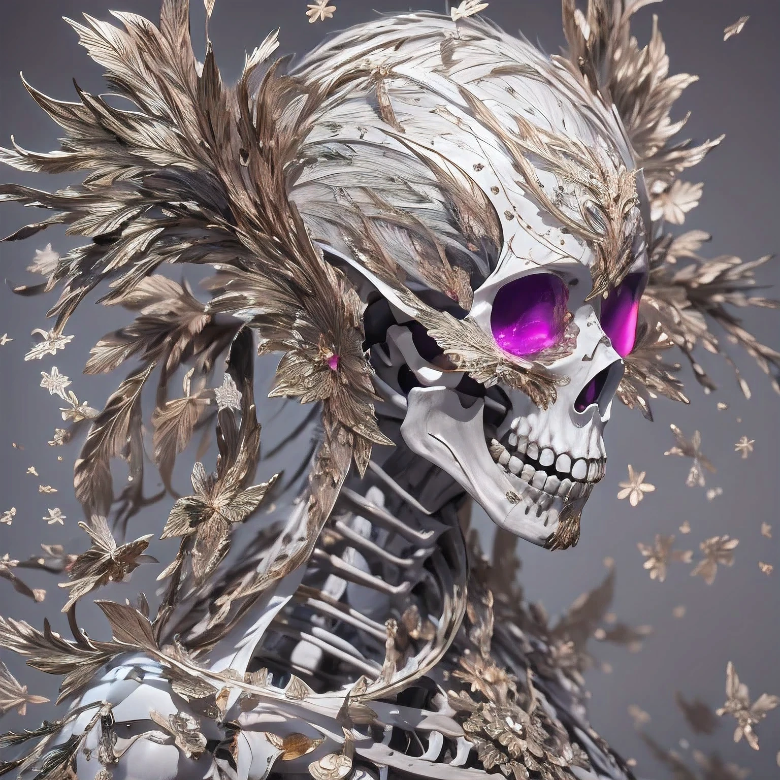 Fly cute female skeleton light orange constellation,Asian Skeleton Rose Gold Silk Armor Tulle Cyberpunk Space Station 1:900 miniatures,the sideview,Pure transparency,full bodyesbian,Ice is permeable to gas,Film light and shadow,Panorama ultra-wide angle,extremely happy,Silica gel has a delicate texture,Strong visual impact,Hyper-detailing,Dream girl,Refined face,prettyeyes,high saturated,Wear gold wire-rimmed reflective sunglasses,crystal-clear,Good sense of perspective,Light and shadow effects,16K smooth,Surface reflected light
