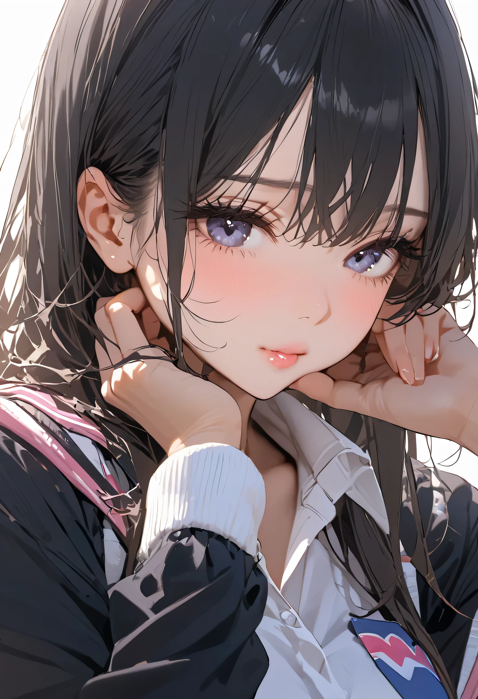 beautiful girl, sexy high school girl ,Kissing Face