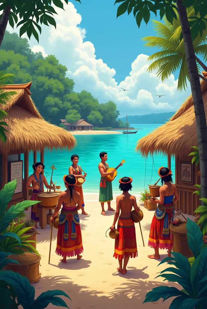 Polynesian people living peacefully